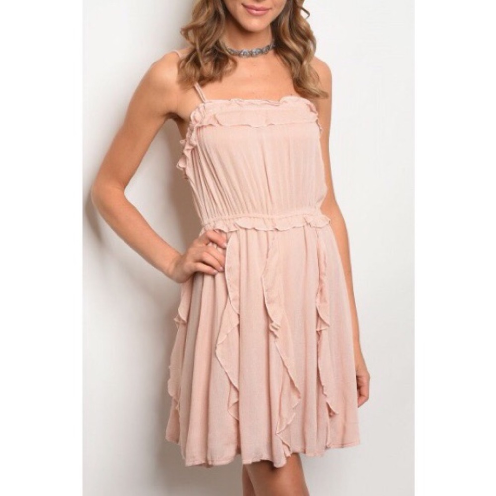 *LAST ONE* Boho Peachy Ruffle Dress - Picture 2 of 7